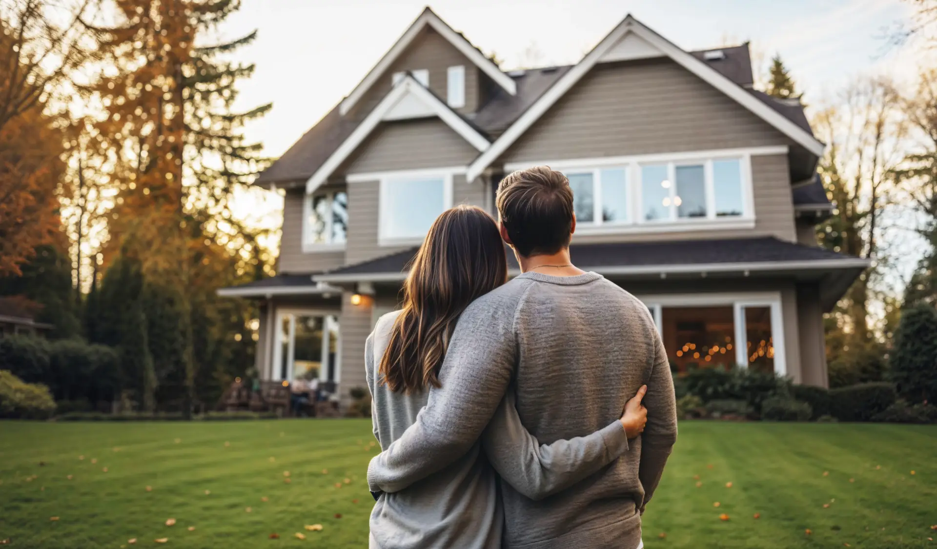 Couple planning their finances to buy a new home